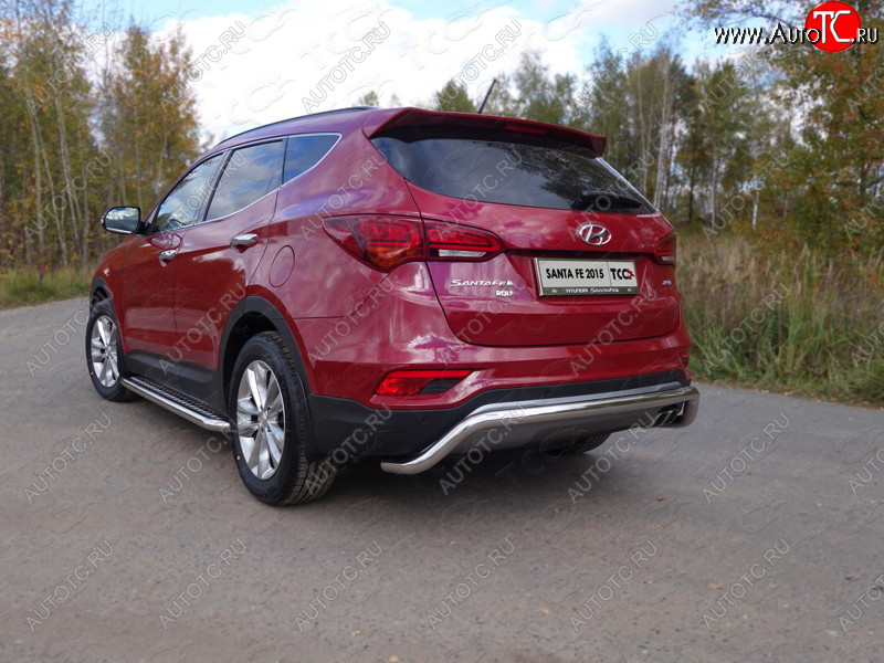 23 549 р. Защита задняя (нержавейка 60,3 мм) ТСС Тюнинг  Hyundai Santa Fe  DM (2015-2019) рестайлинг  с доставкой в г. Майкоп