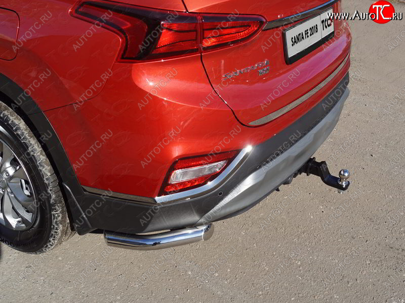 14 699 р. Защита заднего бампера (уголки, d60,3 мм) TCC  Hyundai Santa Fe  TM (2018-2021) дорестайлинг  с доставкой в г. Майкоп