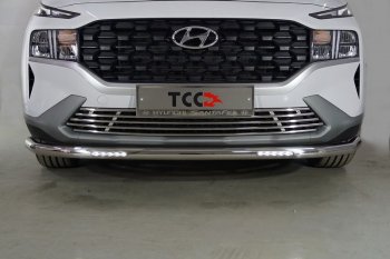 Защита переднего бампера нижняя с ДХО 60,3 мм ТСС Тюнинг Hyundai Santa Fe  TM (2020-2022) рестайлинг (нержавейка)