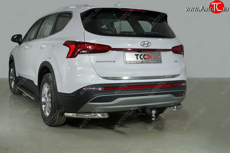 18 499 р. Защита заднего бампера (уголки, d60,3 мм) TCC  Hyundai Santa Fe  TM (2020-2022) рестайлинг  с доставкой в г. Майкоп
