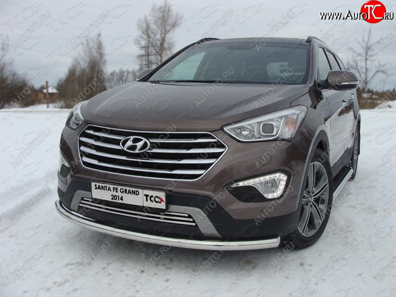 14 699 р. Защита переднего бампера нижняя d60,3 мм ТСС Тюнинг  Hyundai Grand Santa Fe  1 DM (2013-2016) дорестайлинг (нержавейка)  с доставкой в г. Майкоп