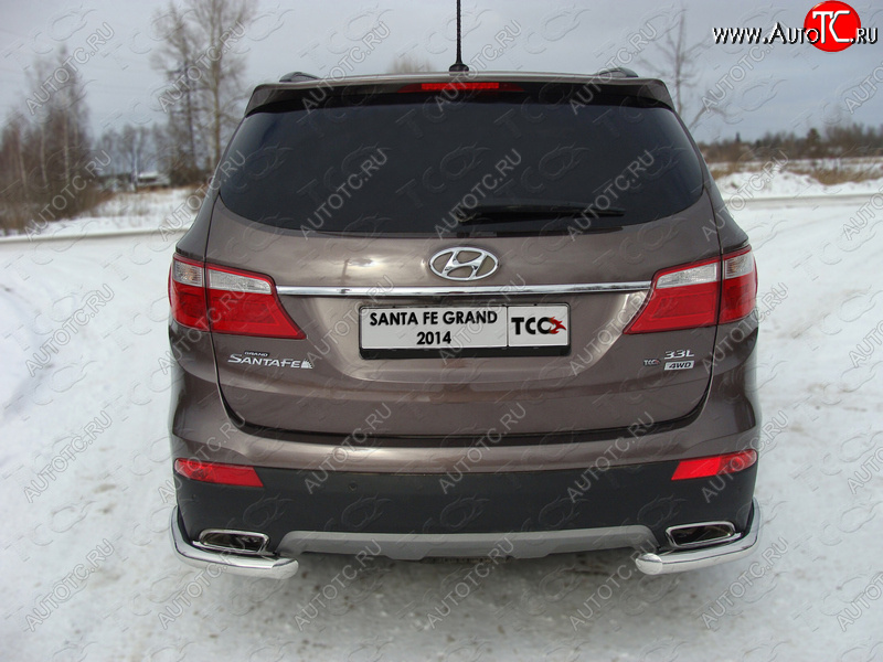 17 649 р. Защита заднего бампера (уголки, d60,3 мм) TCC  Hyundai Grand Santa Fe  1 DM (2013-2016) дорестайлинг  с доставкой в г. Майкоп
