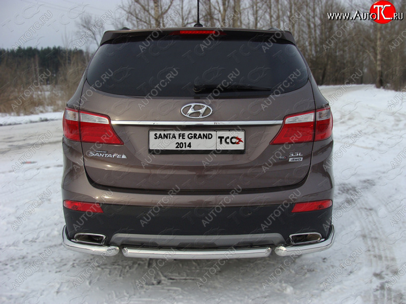 11 749 р. Защита задняя (нержавейка 60,3 мм) ТСС Тюнинг Hyundai Santa Fe DM дорестайлинг (2012-2016)  с доставкой в г. Майкоп