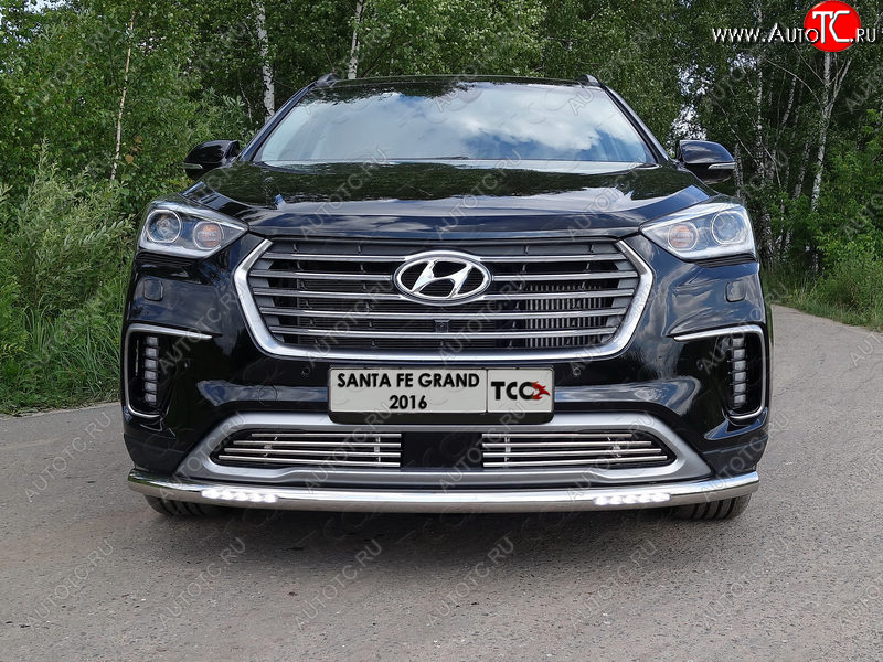 33 849 р. Защита переднего бампера нижняя с ДХО 60,3 мм ТСС Тюнинг  Hyundai Grand Santa Fe  1 DM (2016-2018) рестайлинг (нержавейка)  с доставкой в г. Майкоп