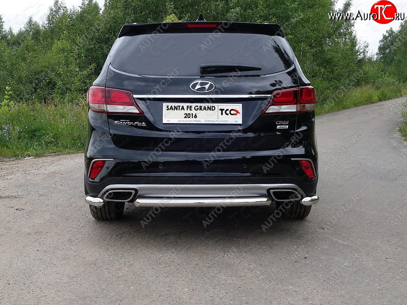 11 749 р. Защита задняя (центральная 60,3 мм) ТСС Тюнинг  Hyundai Santa Fe  DM (2015-2019) рестайлинг (центральная)  с доставкой в г. Майкоп