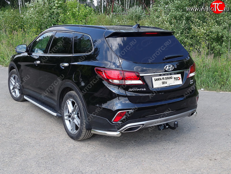 17 649 р. Защита заднего бампера (уголки, d60,3 мм) TCC  Hyundai Santa Fe  DM (2015-2019) рестайлинг  с доставкой в г. Майкоп