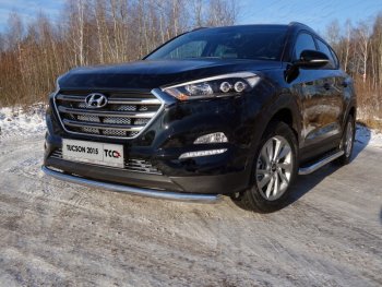 Защита переднего бампера нижняя d60,3 мм ТСС Тюнинг Hyundai Tucson  TL (2015-2018) дорестайлинг (нержавейка)