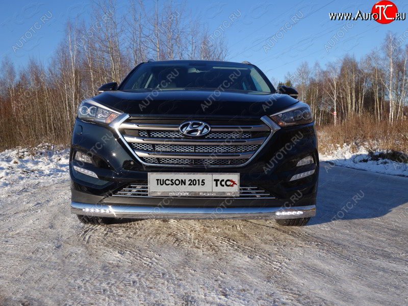 4 999 р. Декоративная вставка в бампер ТСС Тюнинг  Hyundai Tucson  TL (2015-2018) дорестайлинг (d 12 мм)  с доставкой в г. Майкоп