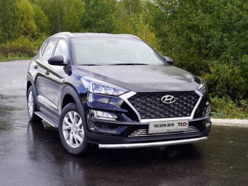 Защита переднего бампера нижняя d60,3 мм ТСС Тюнинг Hyundai Tucson TL рестайлинг (2018-2021) (нержавейка)