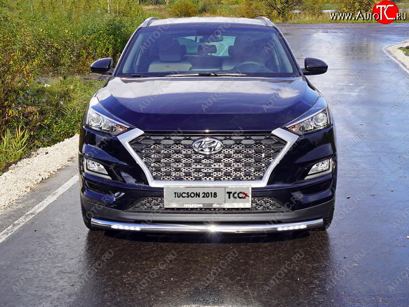 33 849 р. Защита переднего бампера нижняя с ДХО 60,3 мм ТСС Тюнинг  Hyundai Tucson  TL (2018-2021) рестайлинг (нержавейка)  с доставкой в г. Майкоп
