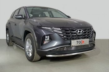 Защита переднего бампера нижняя d42,4 мм ТСС Тюнинг Hyundai Tucson  NX4 (2020-2022) (нержавейка)