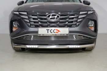 Защита переднего бампера нижняя с ДХО 60,3 мм ТСС Тюнинг Hyundai Tucson  NX4 (2020-2022) (нержавейка)