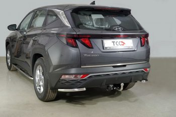 Защита заднего бампера (уголки, d42,4 мм) TCC Hyundai Tucson  NX4 (2020-2022)