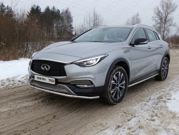 Защита порогов труба d42,4 мм ТСС Тюнинг INFINITI QX30  H15E (2016-2020) (серые)