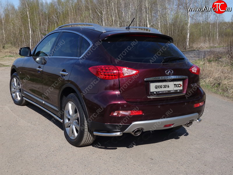 13 249 р. Защита заднего бампера (уголки, d42,4 мм) TCC INFINITI Qx50 J50 рестайлинг (2015-2018)  с доставкой в г. Майкоп