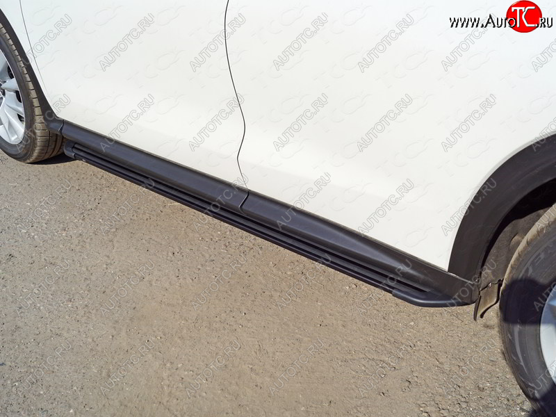 21 999 р. Пороги алюминиевые Slim Line ТСС Тюнинг  INFINITI Qx50  J55 (2017-2022) (Black)  с доставкой в г. Майкоп