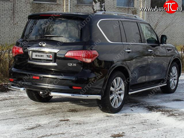 29 449 р. Защита задняя (уголки, нержавейка 76,1 мм) ТСС Тюнинг  INFINITI QX56  Z62 (2010-2013)  с доставкой в г. Майкоп