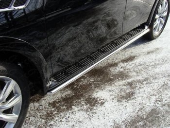 Защита порогов алюминий 42,4 мм, ТСС Тюнинг INFINITI QX56  Z62 - QX60  L50 (укороченная)