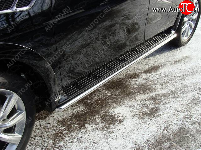 23 549 р. Защита порогов алюминий 42,4 мм, ТСС Тюнинг  INFINITI QX56  Z62 - QX60  L50 (укороченная)  с доставкой в г. Майкоп