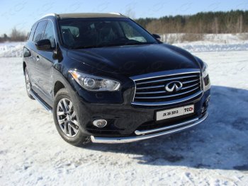 Защита переднего бампера нижняя d76,1*50,8 мм ТСС Тюнинг INFINITI QX60  L50 (2013-2016) дорестайлинг (нержавейка)
