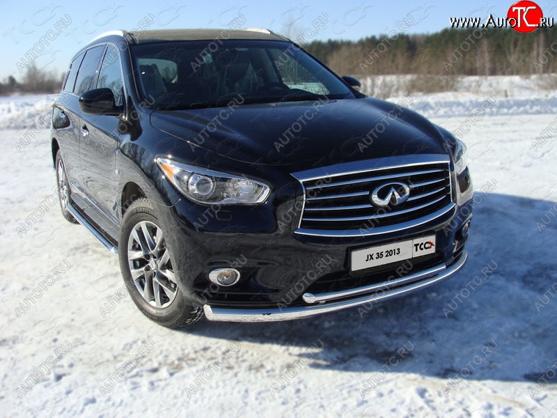 26 499 р. Защита переднего бампера нижняя d76,1*50,8 мм ТСС Тюнинг INFINITI QX60 L50 дорестайлинг (2013-2016) (нержавейка)  с доставкой в г. Майкоп