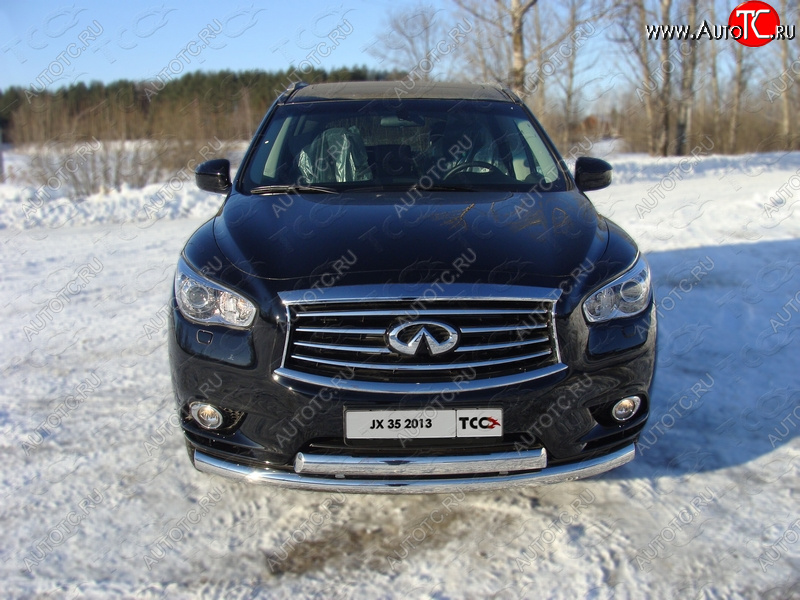 29 449 р. Защита переднего бампера нижняя d76,1*75 мм ТСС Тюнинг INFINITI QX60 L50 дорестайлинг (2013-2016) (нержавейка)  с доставкой в г. Майкоп