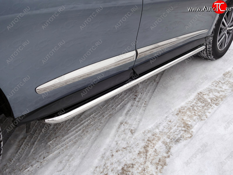 41 749 р. Пороги с площадкой 42,4 мм ТСС Тюнинг  INFINITI QX60  L50 (2016-2021) рестайлинг (нержавейка)  с доставкой в г. Майкоп