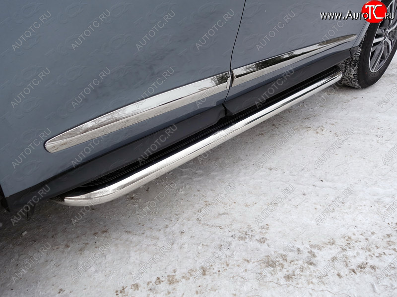 45 999 р. Пороги с площадкой 60,3 мм ТСС Тюнинг  INFINITI QX60  L50 (2016-2021) рестайлинг (нержавейка)  с доставкой в г. Майкоп