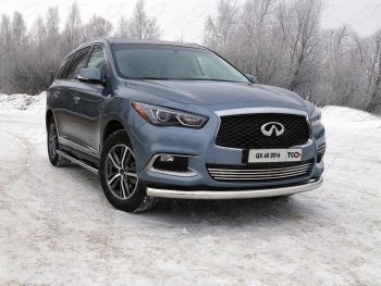 Защита переднего бампера нижняя d76,1 мм ТСС Тюнинг INFINITI QX60 L50 рестайлинг (2016-2021) (нержавейка)