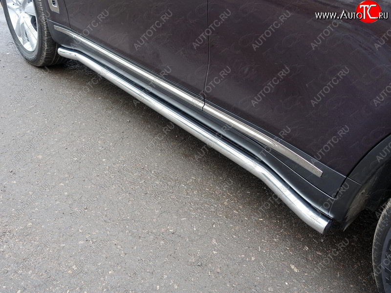 25 499 р. Защита порогов труба d60,3 мм ТСС Тюнинг  INFINITI QX70  S51 (2013-2020) (серые)  с доставкой в г. Майкоп