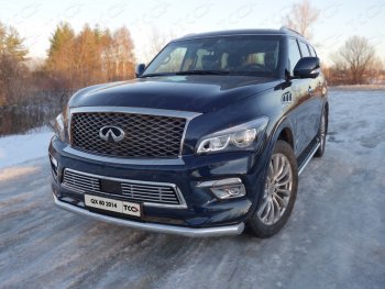 Защита переднего бампера нижняя d76,1 мм ТСС Тюнинг INFINITI QX80 Z62 1-ый рестайлинг (2014-2018) (нержавейка)