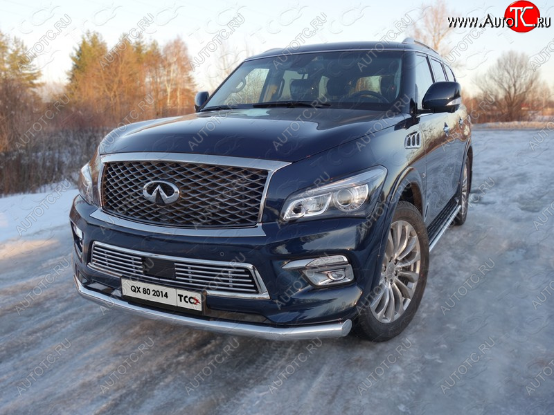 11 749 р. Нижняя декоративная вставка в бампер ТСС Тюнинг  INFINITI QX80  Z62 (2014-2018) 1-ый рестайлинг (d 12 мм)  с доставкой в г. Майкоп