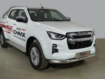 Защита переднего бампера нижняя d76,1 мм ТСС Тюнинг Isuzu D-Max  RG (2020-2023) DoubleCab (нержавейка)