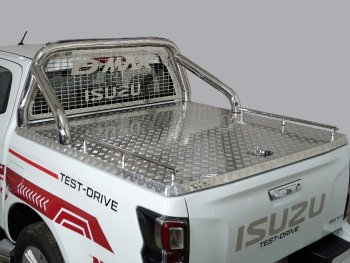 Защита кузова и заднего стекла (для крышки) d 76,1 мм ТСС Тюнинг Isuzu D-Max  RG (2020-2023) DoubleCab (нержавейка)