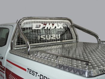 Защита кузова и заднего стекла (для крышки) d75*42 мм ТСС Тюнинг Isuzu D-Max  RG (2020-2023) DoubleCab (нержавейка)