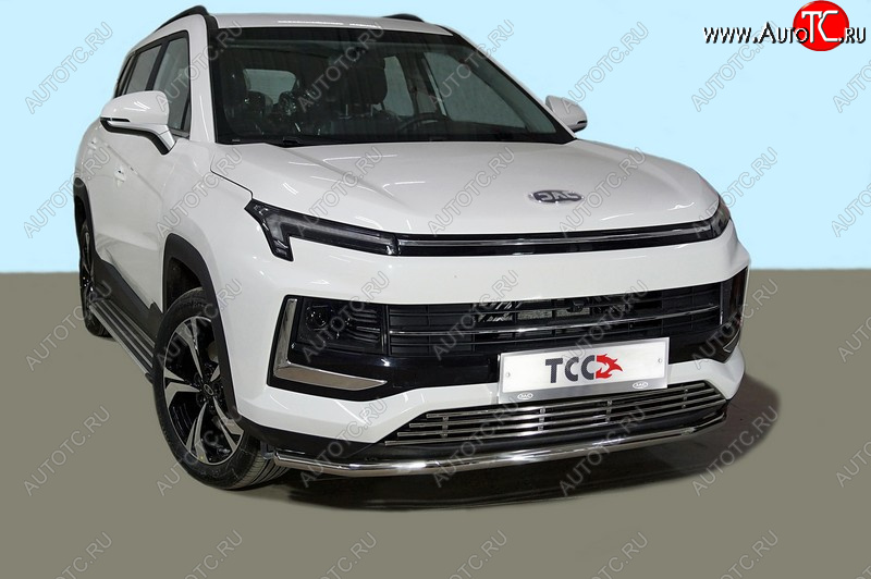 14 499 р. Защита переднего бампера нижняя d42,4 мм ТСС Тюнинг  JAC JS4 (2021-2025) (нержавейка)  с доставкой в г. Майкоп