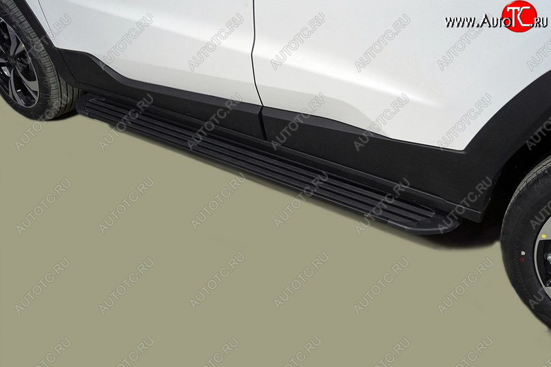 21 999 р. Пороги алюминиевые Slim Line ТСС Тюнинг  JAC JS4 (2021-2025) (Black)  с доставкой в г. Майкоп