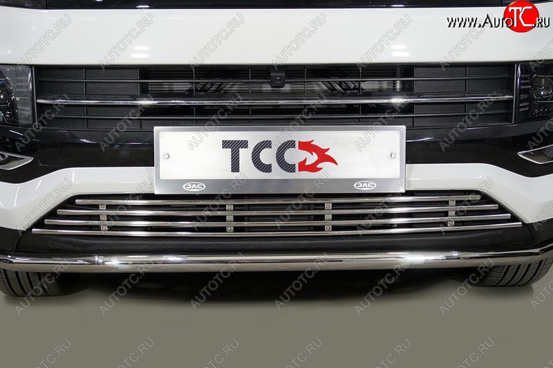 6 549 р. Декоративная вставка переднего бампера ТСС Тюнинг  JAC JS4 (2021-2025) (d 12 мм)  с доставкой в г. Майкоп
