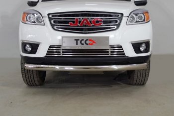 Защита переднего бампера нижняя d76,1 мм ТСС Тюнинг JAC T6 пикап (2018-2024) (нержавейка)
