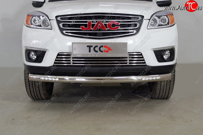 36 749 р. Защита переднего бампера нижняя с ДХО 76,1 мм ТСС Тюнинг  JAC T6 (2018-2024) пикап (нержавейка)  с доставкой в г. Майкоп