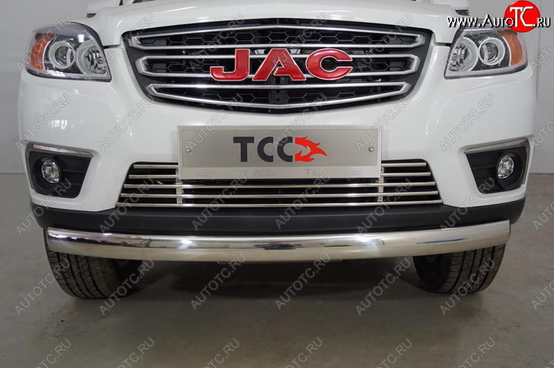 21 999 р. Защита переднего бампера нижняя овальная 75х42 мм ТСС Тюнинг  JAC T6 (2018-2024) пикап (нержавейка)  с доставкой в г. Майкоп