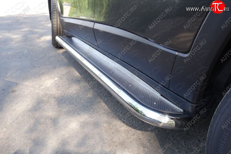 42 999 р. Пороги с площадкой 60,3 мм Sport, Longitude, Limited ТСС Тюнинг Jeep Cherokee KL дорестайлинг (2014-2017) (нержавейка)  с доставкой в г. Майкоп