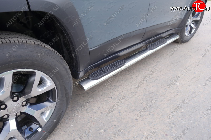 40 799 р. Защита порогов с проступью (Trailhawk, нержавейка 120х60 мм) ТСС Тюнинг  Jeep Cherokee  KL (2014-2017) дорестайлинг  с доставкой в г. Майкоп