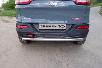 Защита задняя (Trailhawk, нержавейка 60,3 мм) ТСС Тюнинг Jeep Cherokee  KL (2014-2017) дорестайлинг