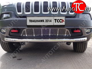 36 299 р. Защита переднего бампера (Trailhawk, 60,3 мм ДХО) ТСС Тюнинг  Jeep Cherokee  KL (2014-2017) дорестайлинг (нержавейка)  с доставкой в г. Майкоп