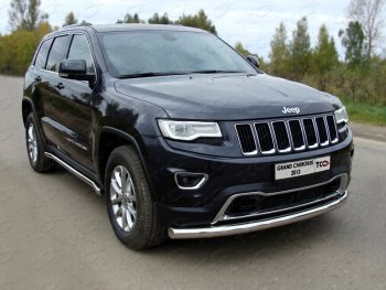 Защита переднего бампера нижняя d76,1 мм ТСС Тюнинг Jeep Grand Cherokee WK2 1-ый рестайлинг (2013-2018) (нержавейка)