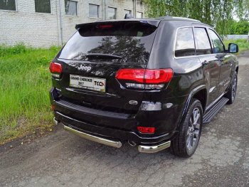 Защита задняя (уголки овальные, нержавейка 75х42 мм) ТСС Тюнинг Jeep Grand Cherokee WK2 2-ой рестайлинг (2017-2022) (уголки овальные)