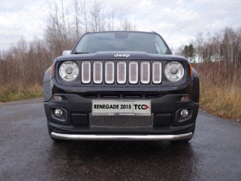 Защита переднего бампера нижняя d60,3 мм ТСС Тюнинг Jeep Renegade (2014-2018) дорестайлинг (нержавейка)