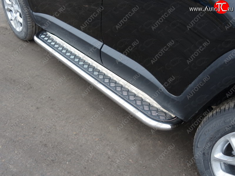 31 999 р. Пороги с площадкой 60,3 мм ТСС Тюнинг  Jeep Renegade (2014-2018) дорестайлинг (серые)  с доставкой в г. Майкоп