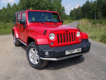 Защита переднего бампера нижняя d76,1 мм ТСС Тюнинг Jeep Wrangler  JK (2006-2010) 3 дв. дорестайлинг (нержавейка)